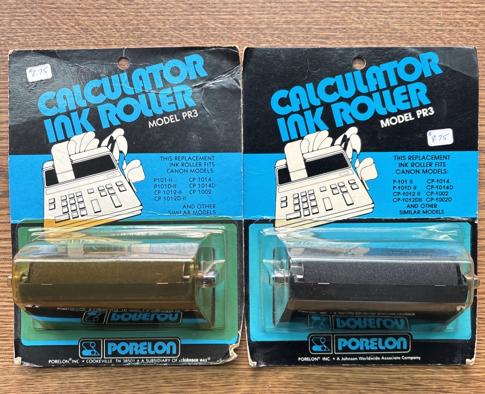 Lot of 2 Porelon PR3 PR-3 Calculator Ink Roller Replacement NOS Sealed