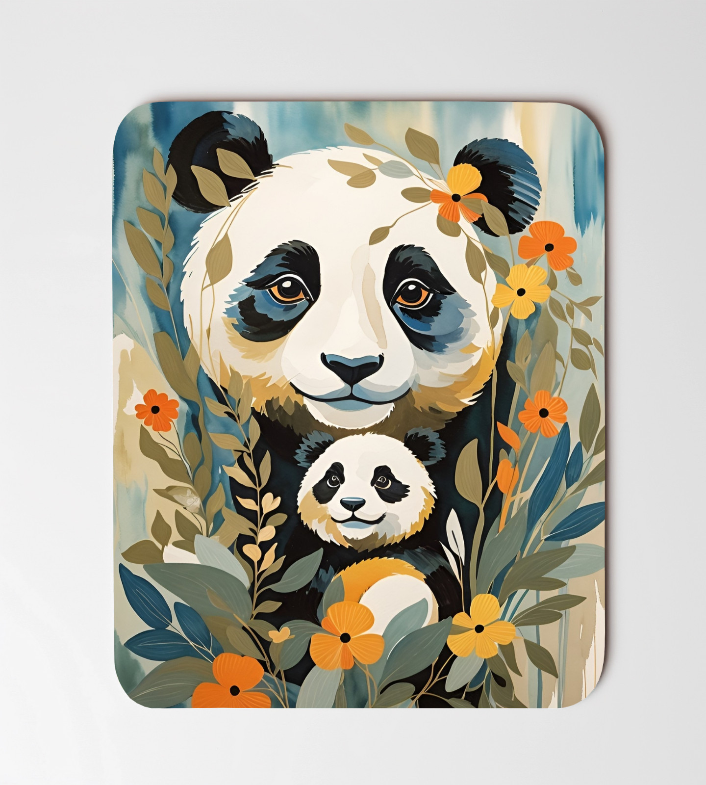 Adorable Kawaii Panda Art Desk Mat Mouse Pad 8"x9.5" Non Slip Rectangle Mousepad
