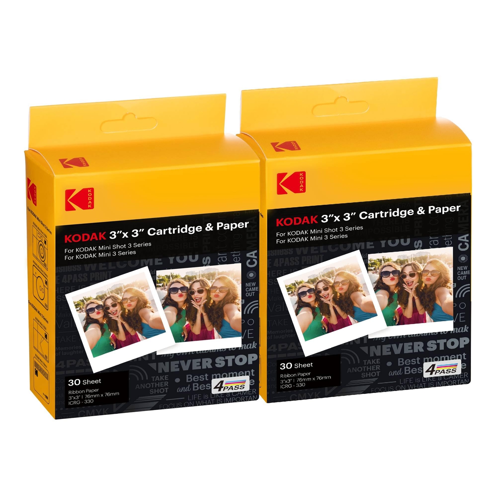 	KODAK 4PASS Film Cartridge 3x3 for Mini 3 Retro & Mini Shot 3 Retro 60 Sheets	