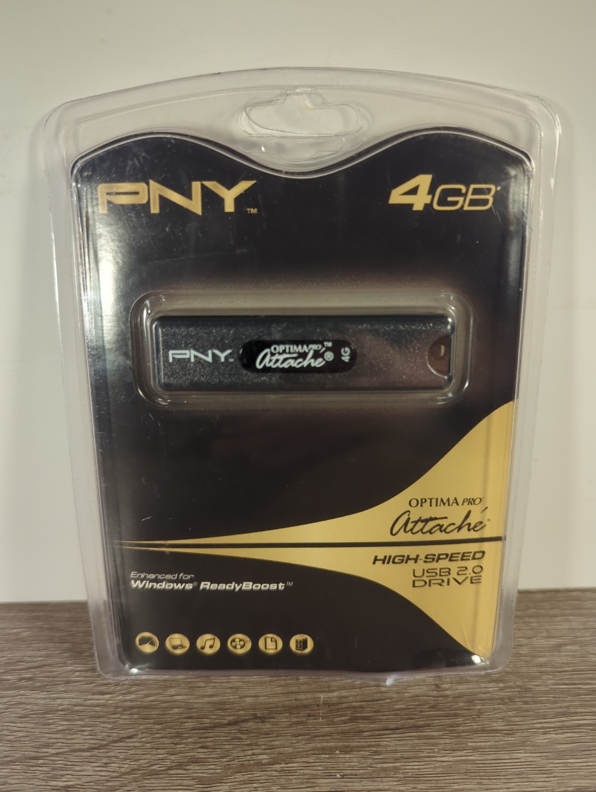PNY Optima Pro Attaché 4GB High Speed USB 2.0 Drive P-FD2GBHSP-FS NEW