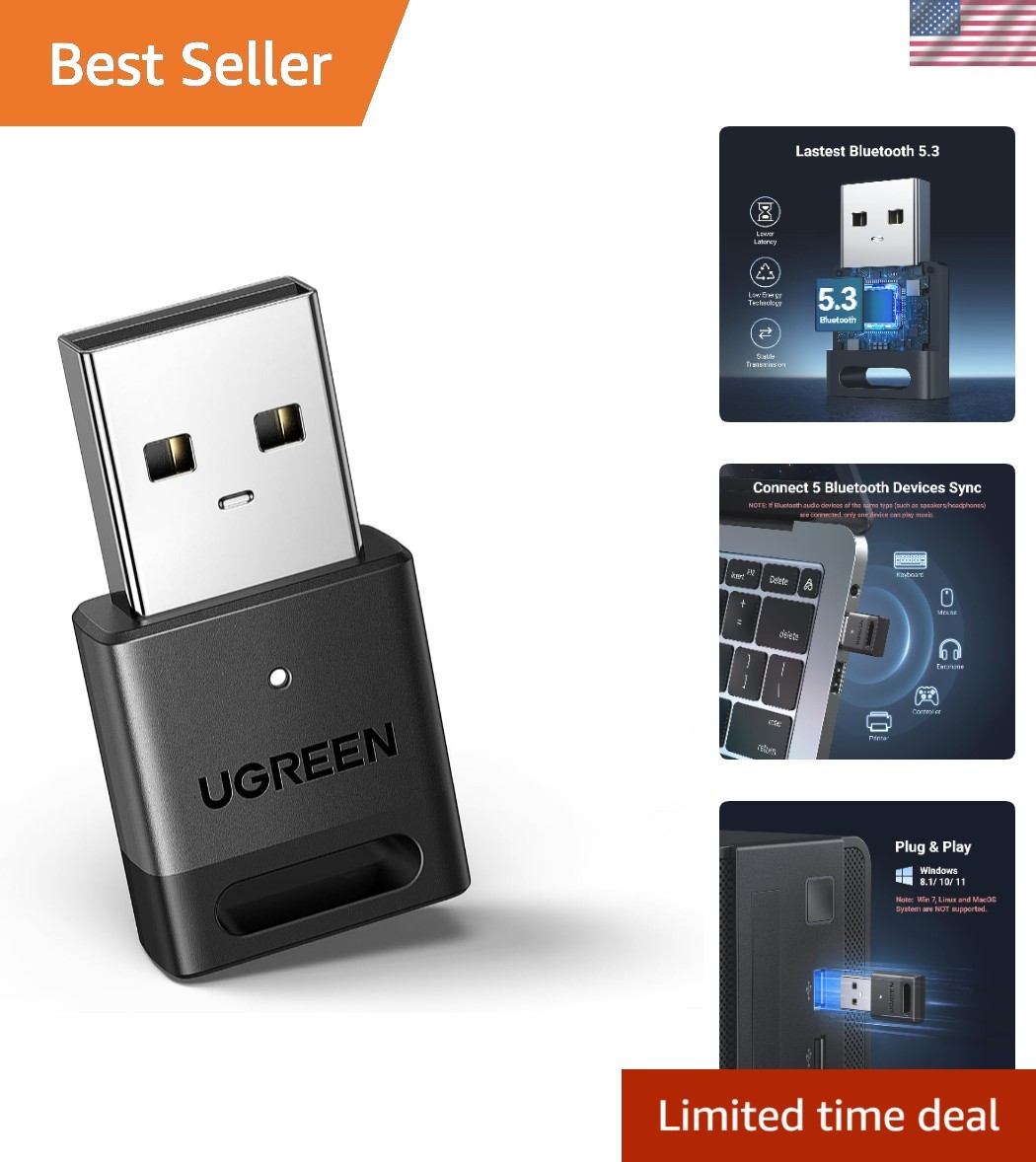 Ultra-Compact Bluetooth 5.3 Receiver for PC – Enjoy Multiple Device Connections
