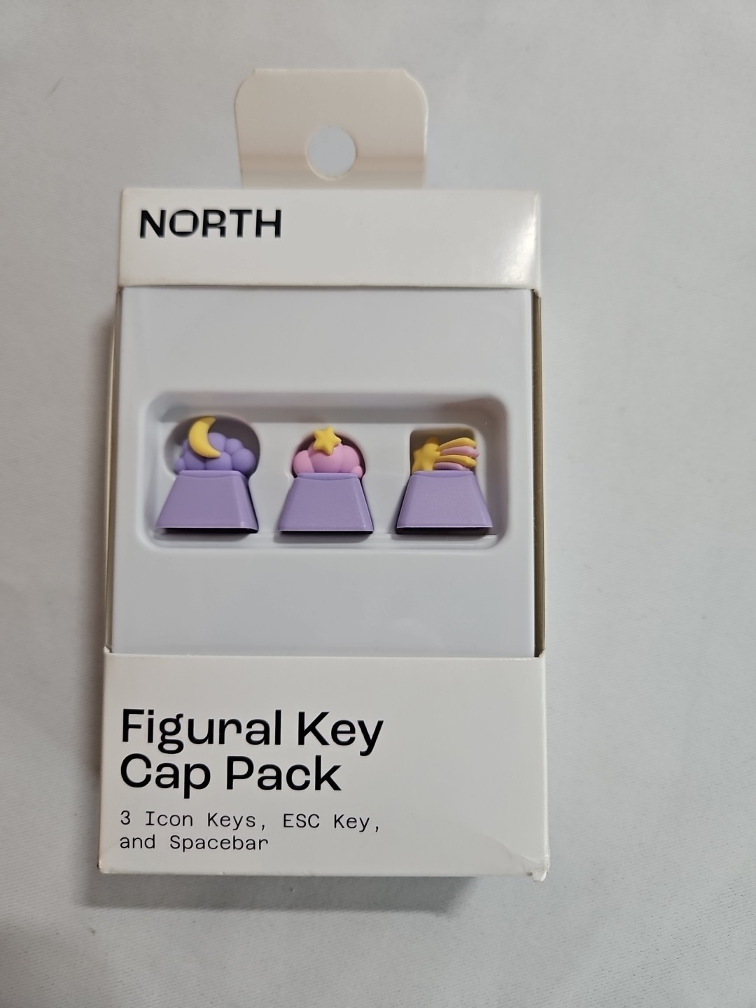 New NORTH Figural Key Cap Pack 3 Icon Keys ESC Key Spacebar Keyboard Purple. A12