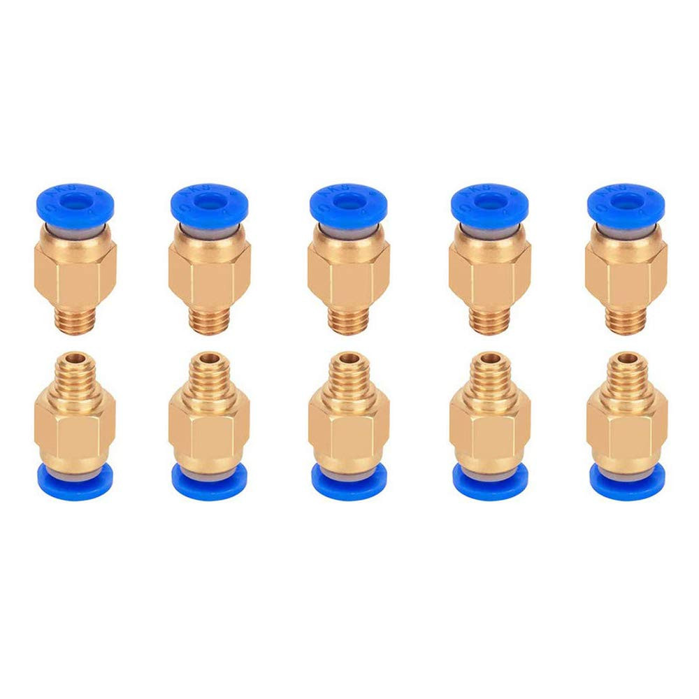 Aokin 10 Pcs PC4-M6 Pneumatic Fitting for Creality Ender 3/3 Pro/3 V2, Ender 5/5