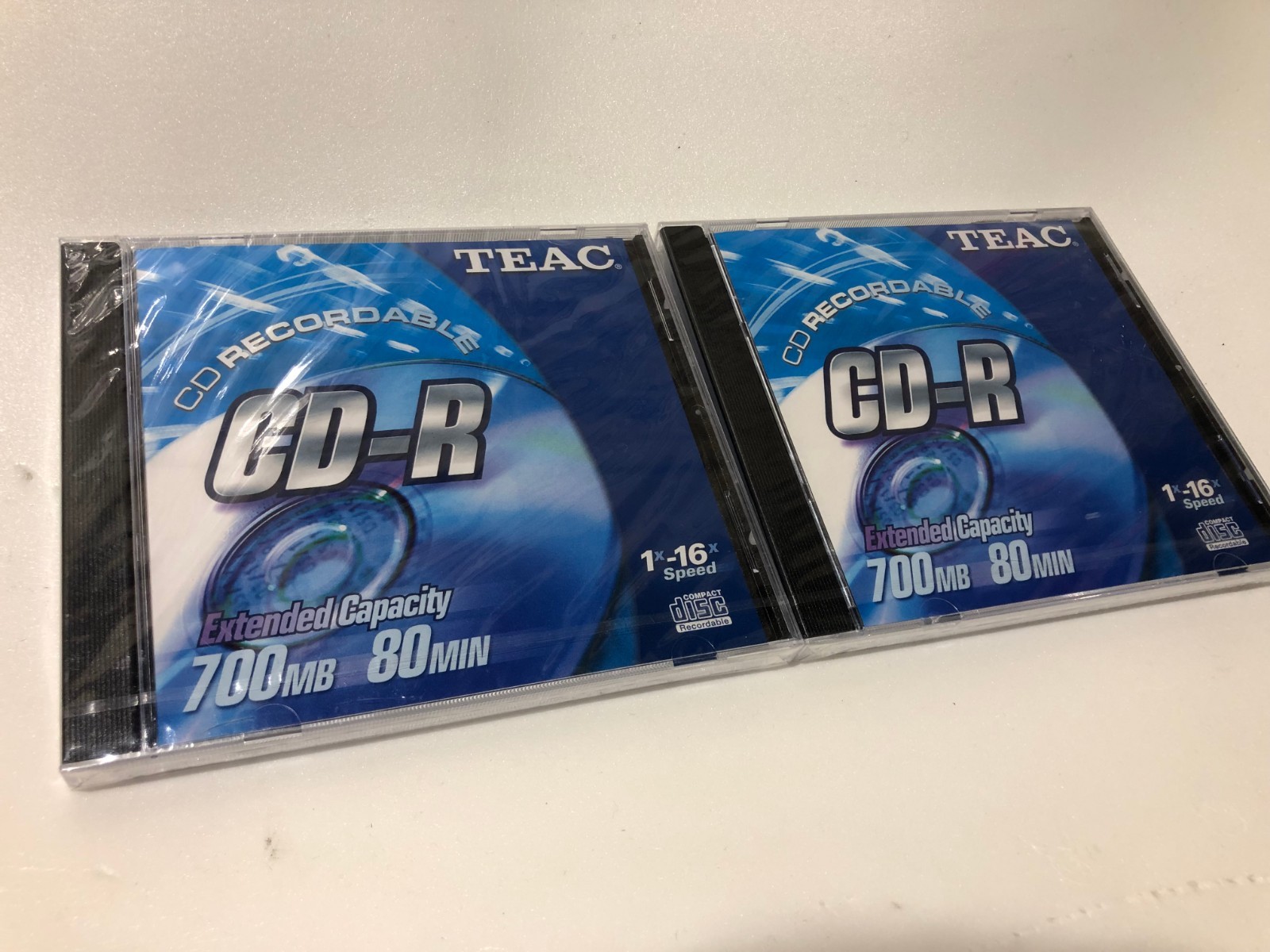 LOT OF 2 - TEAC CD-R 80 Min 700MB 1x-16x Speed Compact Disk Extended Capacity