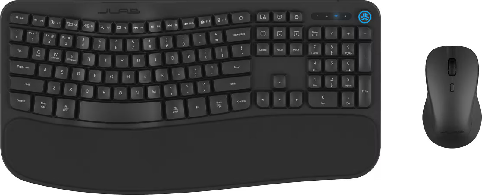 JLab - Flow Bundle Multi-device Wireless Ergonomic Keyboard and Mouse Set - B...