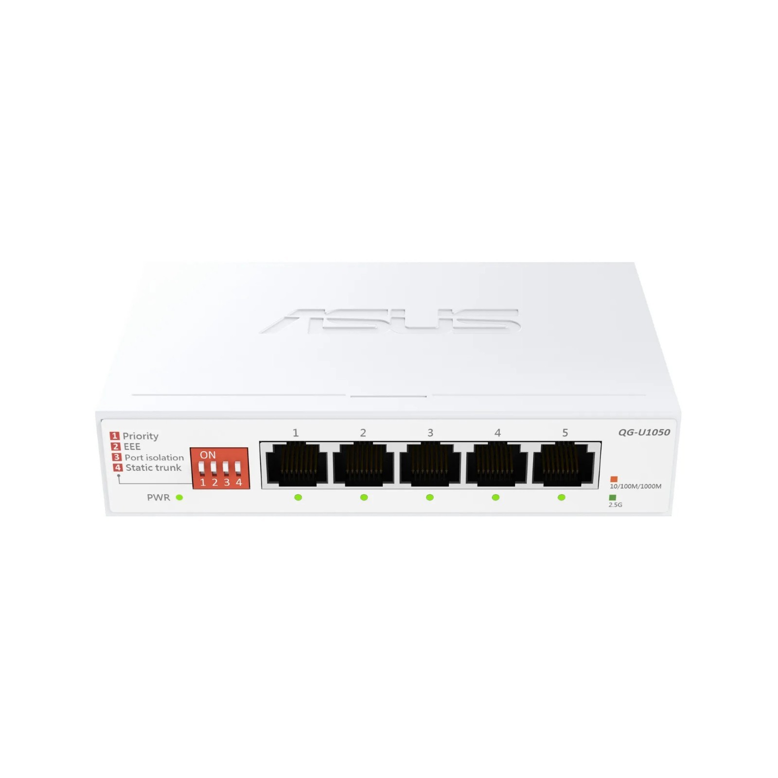 ASUS QG-U1050 5-Port 2.5G Unmanaged Switch 90IG09Z0-MO3B00 Hub VLAN QoS Trunk