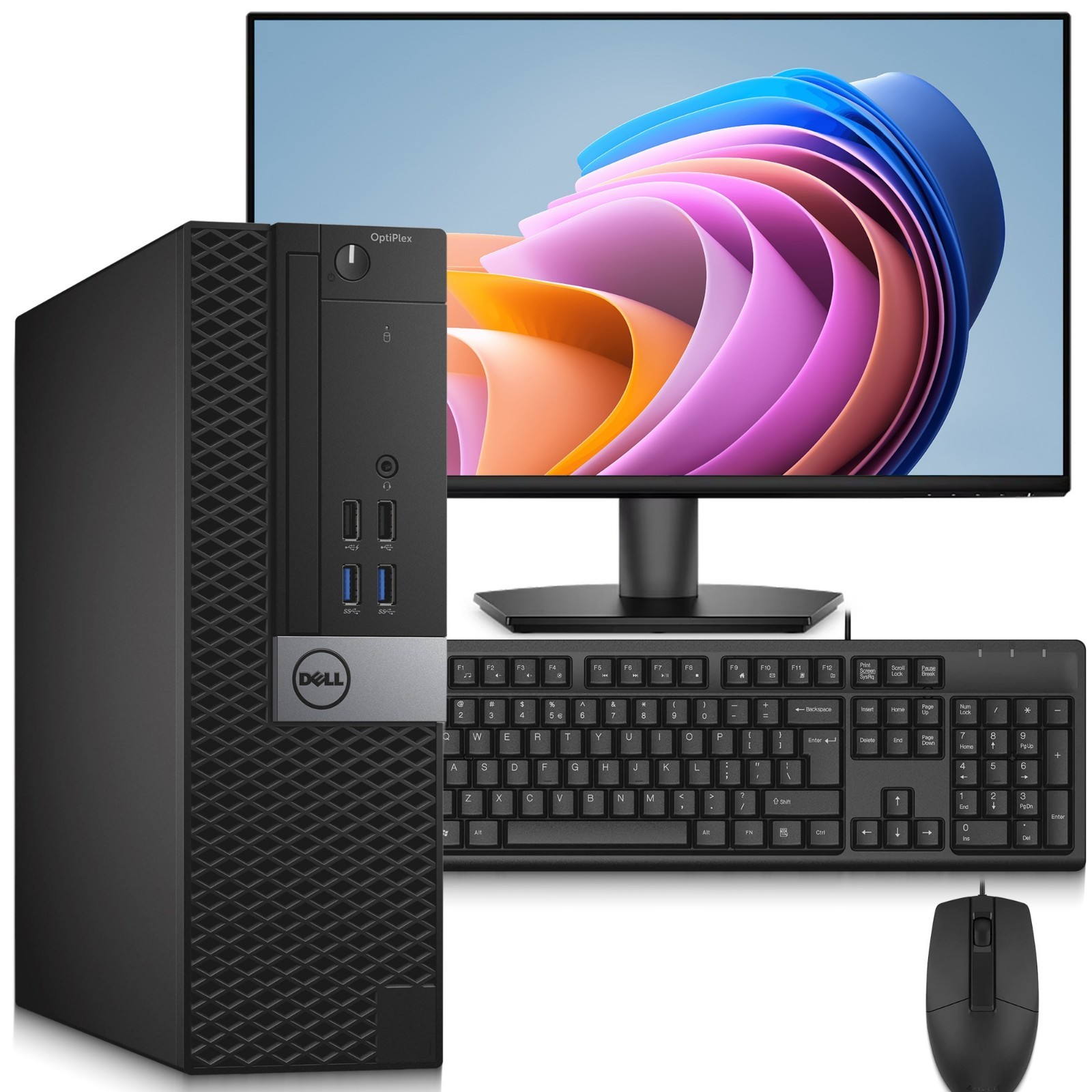Dell Desktop PC 6th Gen 32GB RAM 1TB SSD 1TB HDD 24”LED KB&M WiFi Windows 11 Pro