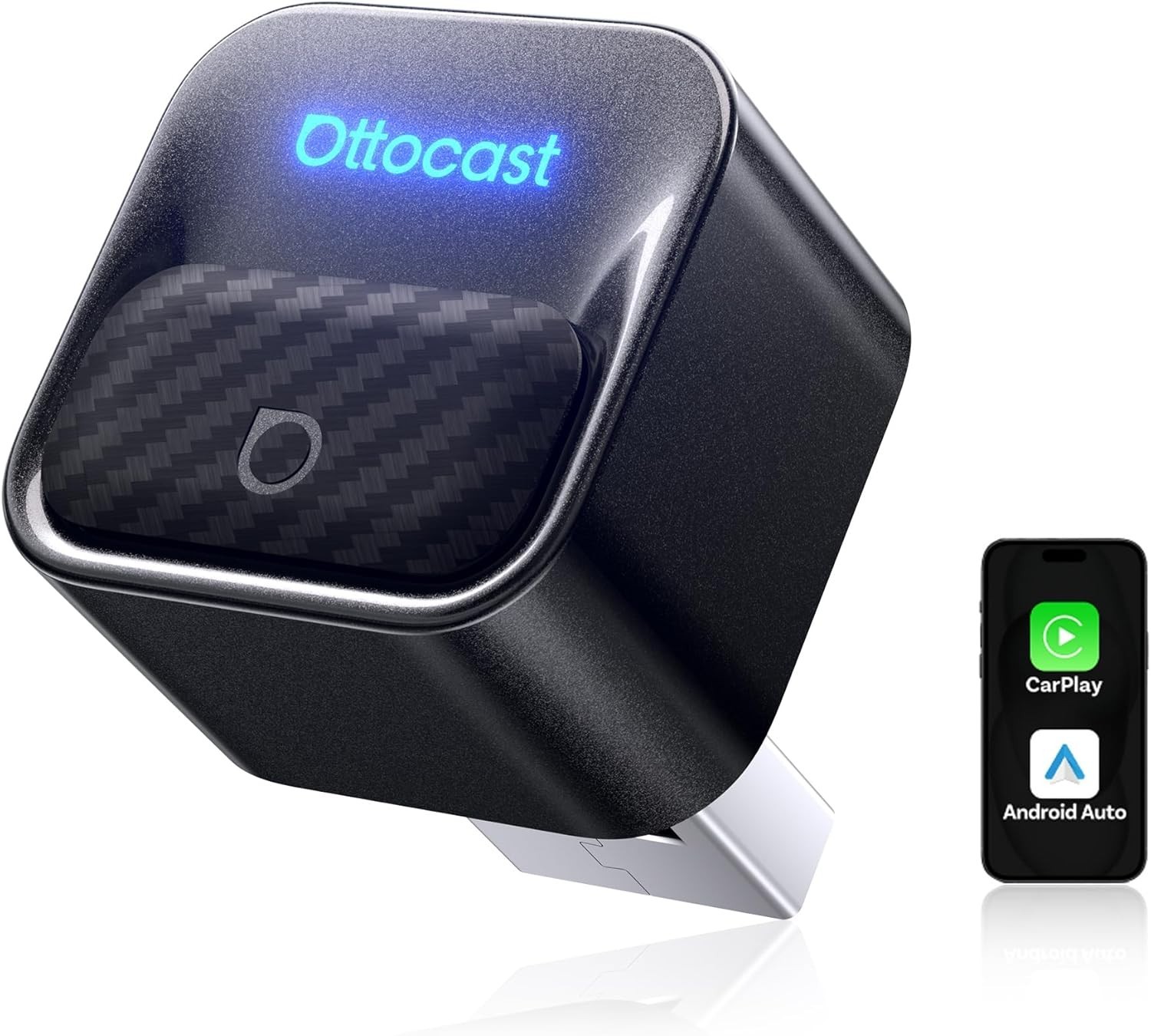 OTTOCAST Mini Core 2-in-1 Wireless CarPlay & Android Auto Adapter Mini Cube 5s
