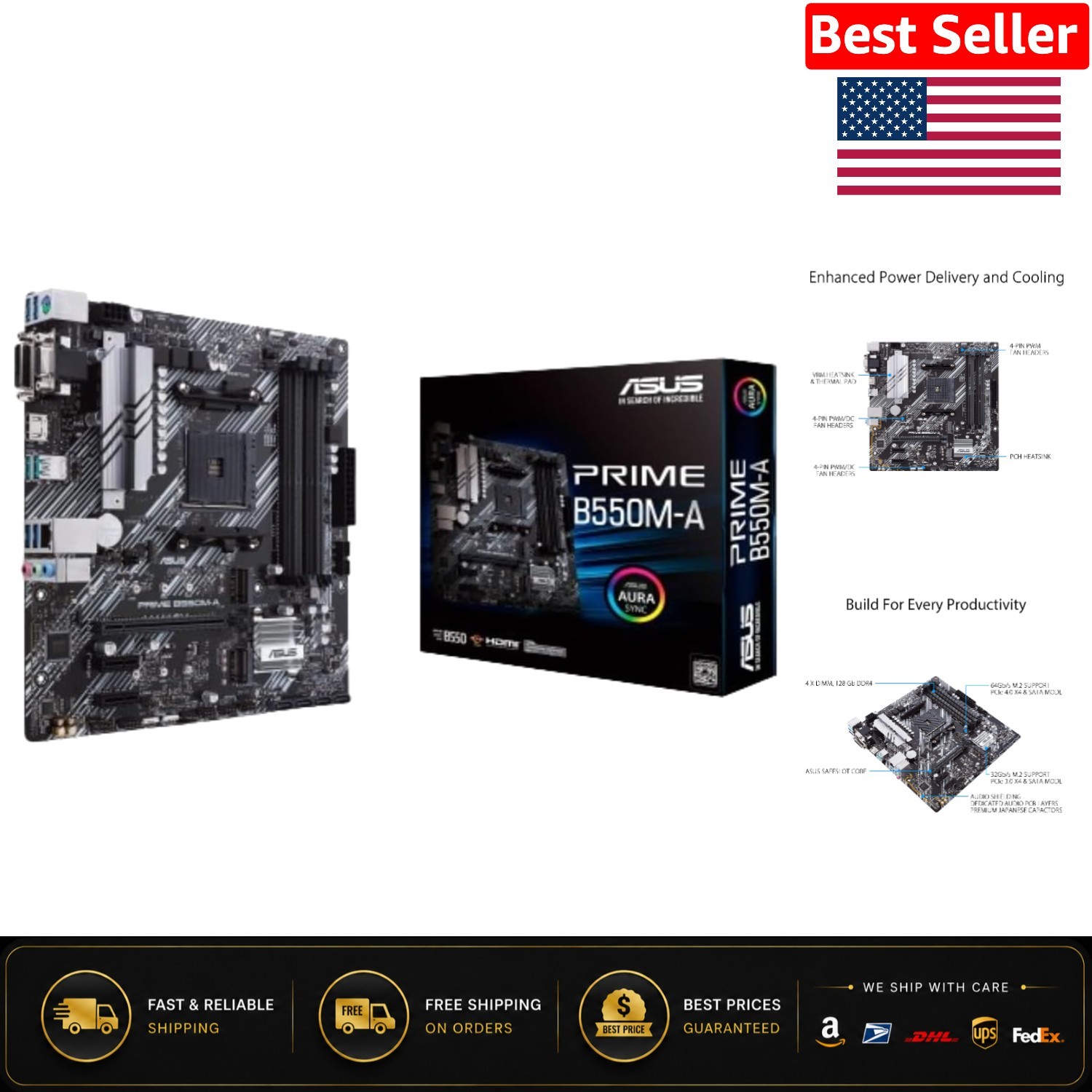 High-Performance AMD B550M-A WiFi II Motherboard with HDMI 2.1, ECC Support