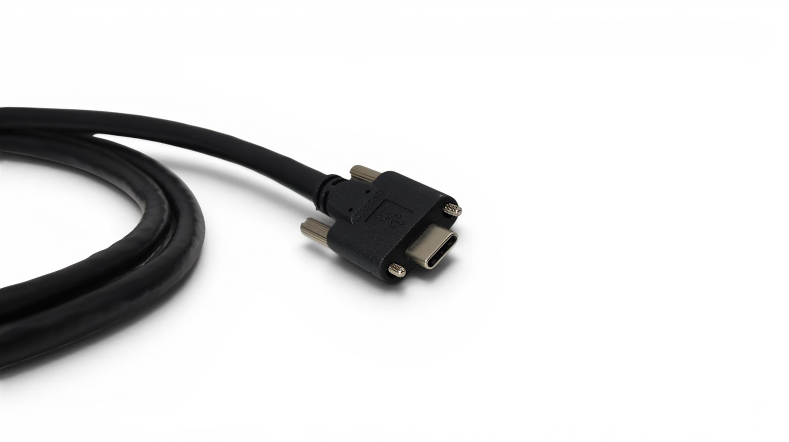 3.3ft USB 2.0 USB-A to USB-C Double Screw Lock Cable - Black