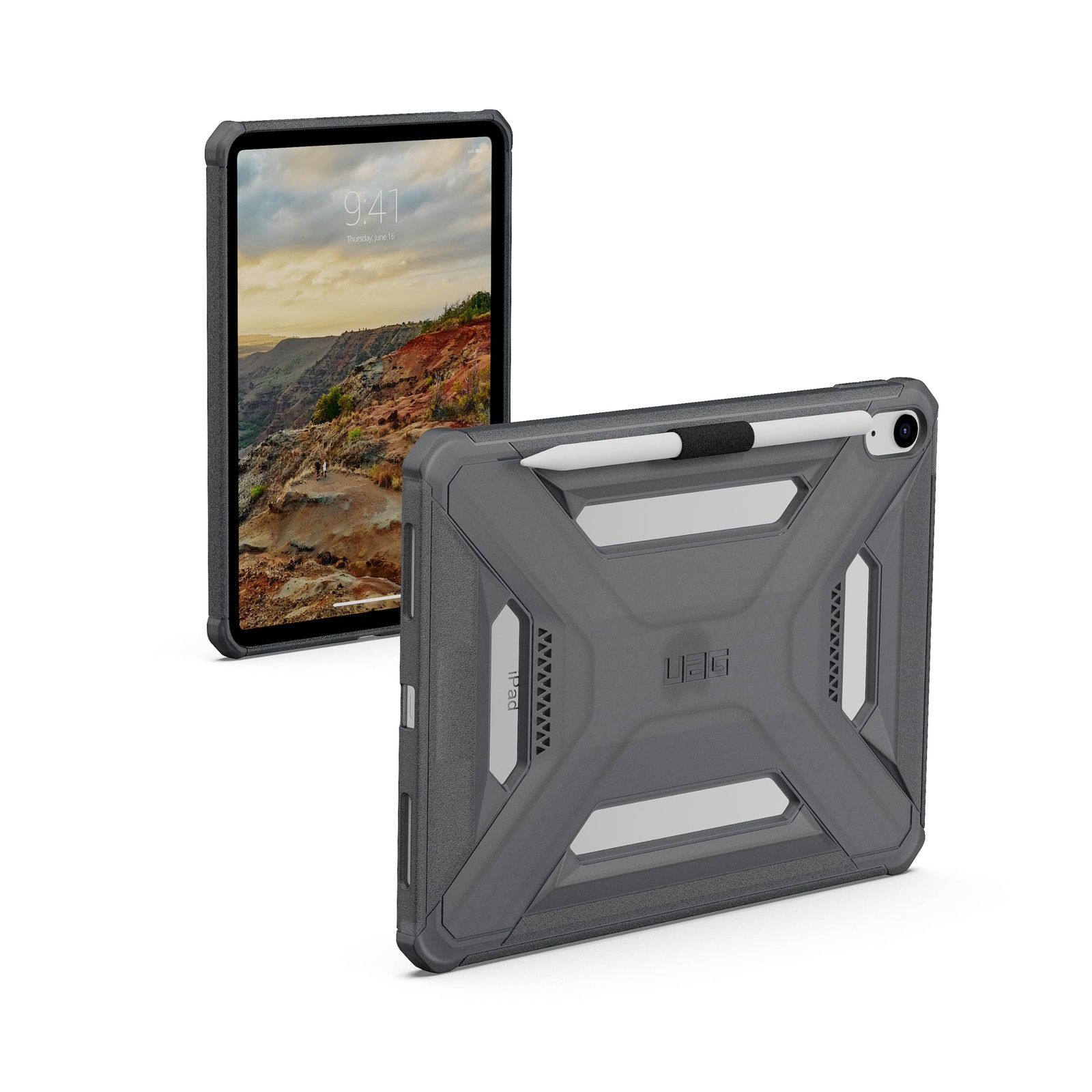 UAG iPad A16 Case Fits 11" 11th Gen 2025, 10.9" 10th Gen 2022 Scout LT, Ash