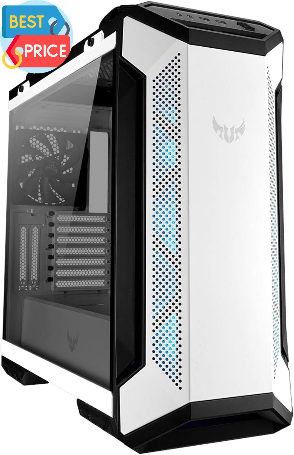 TUF Gaming GT501 White Edition Mid-Tower Computer Case for up to EATX Motherboar