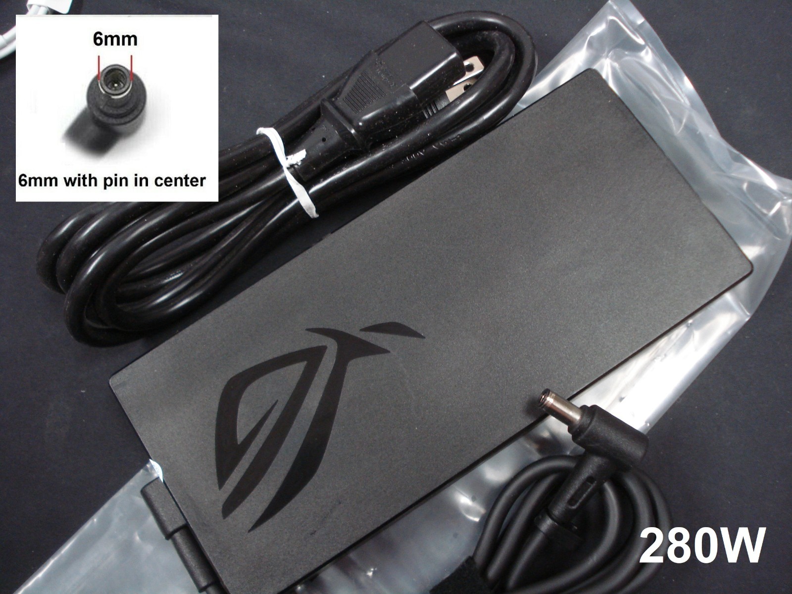 NEW Genuine OEM 280W ADP-280EB B Charger for ASUS WS75/WS65/WS66/GS65/GS75 6mm
