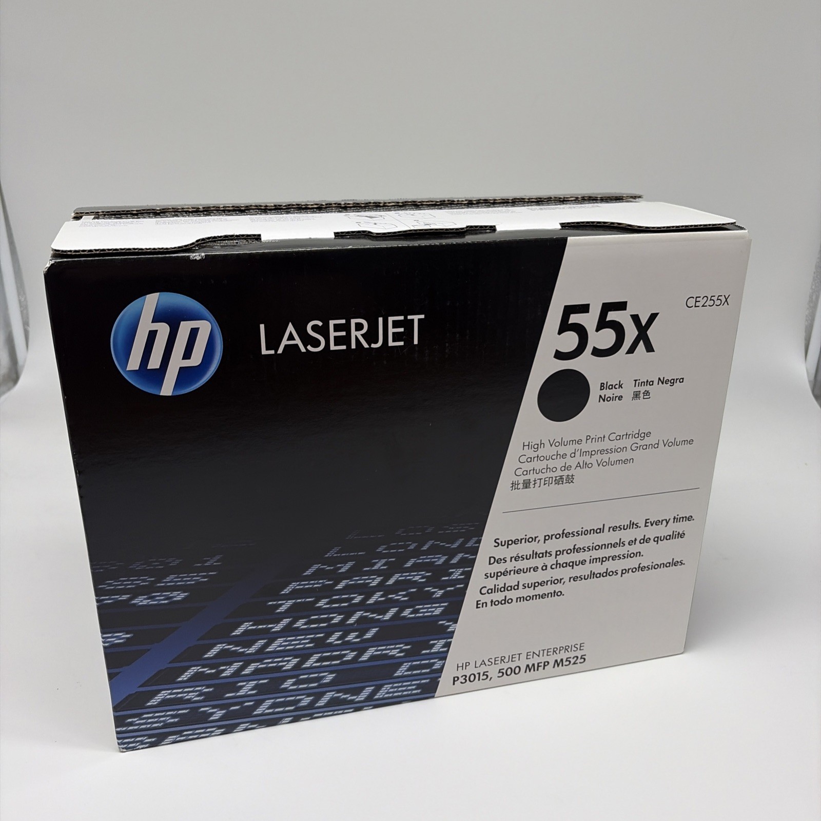 HP 55X CE255X Black Genuine Original Laser Toner for LaserJet P3015,500 MFP M525