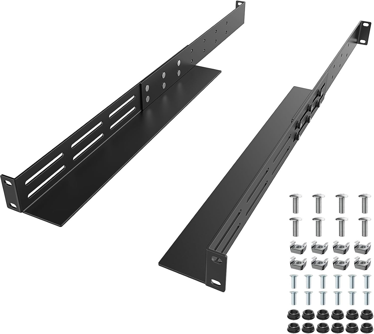 1U Universal Rack Mount Rails 4 Post Server Rack Shelf Rail