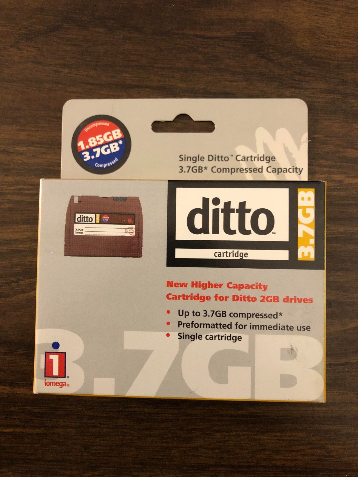 NOS Iomega 3.7GB Higher Capacity Cartridge for Ditto 2GB Drives Vintage