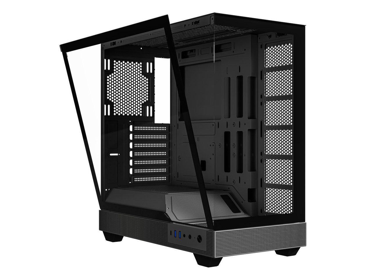 DIYPC IDX6-BK-NF Black Dual USB3.0 / Type C Tempered Glass ATX Gaming Computer