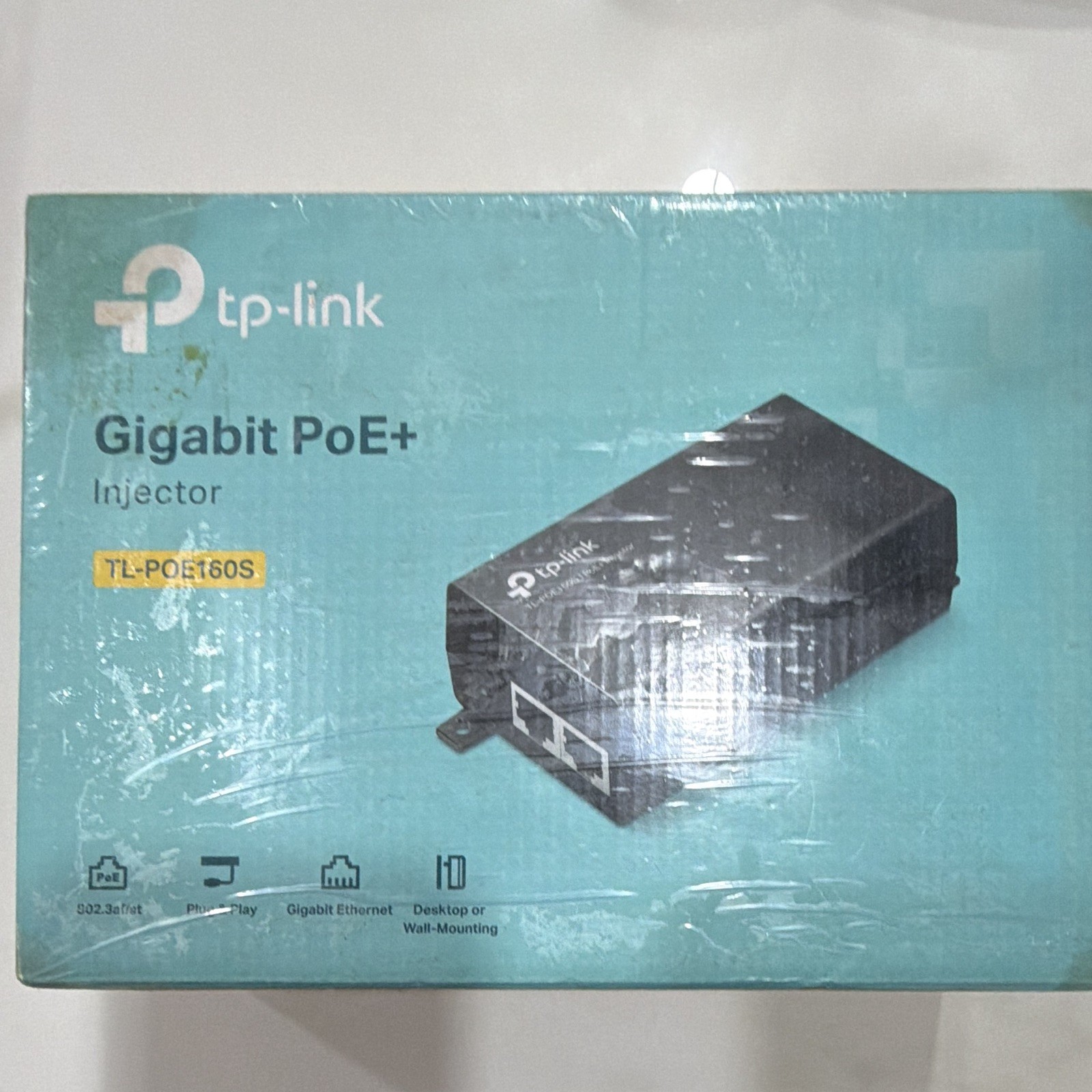 TP-Link TL-POE160S Gigabit PoE+ Injector 802.3af/at 30W 2-Port Black