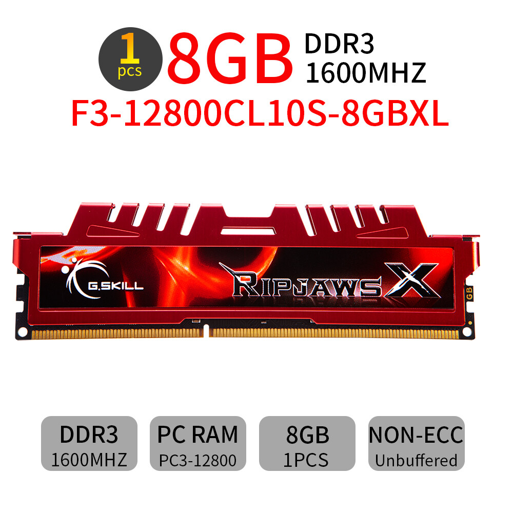 G.SKILL Ripjaws X 32GB 16GB 8GB 4GB DDR3 1600MHz PC3-12800U Desktop Memory LOT