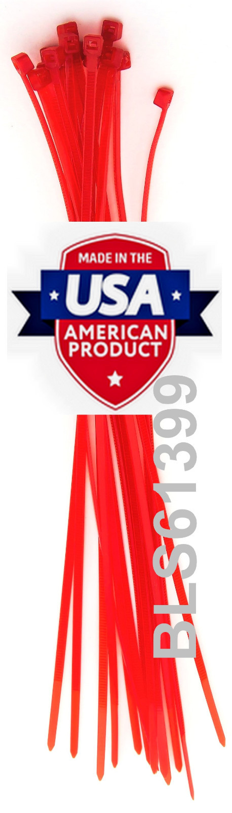 100 USA Made TOUGH TIES 6" inch 40lb Nylon Tie Wraps Wire Cable Zip Ties Red