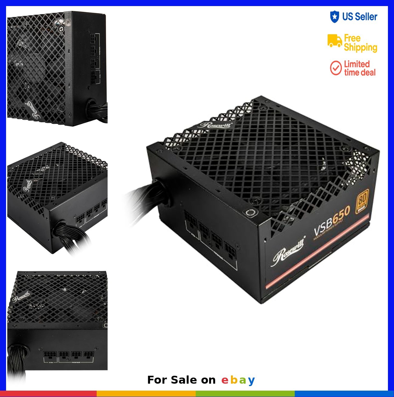 PC Power Supply 650W Semi Modular ATX 3.0 PCIe 5.1 80 Plus Bronze 120mm Fan