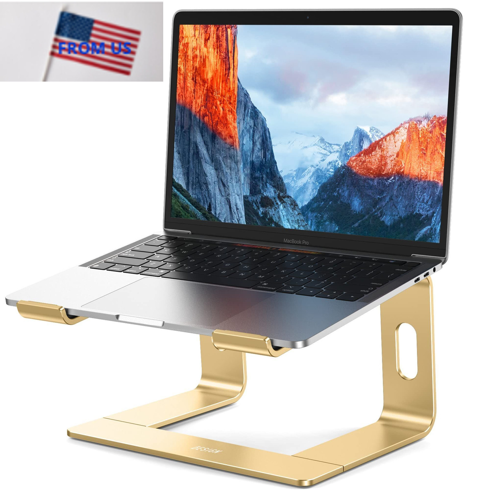 BESIGN LS03 Aluminum Laptop Stand, Ergonomic Detachable Computer F-Gold