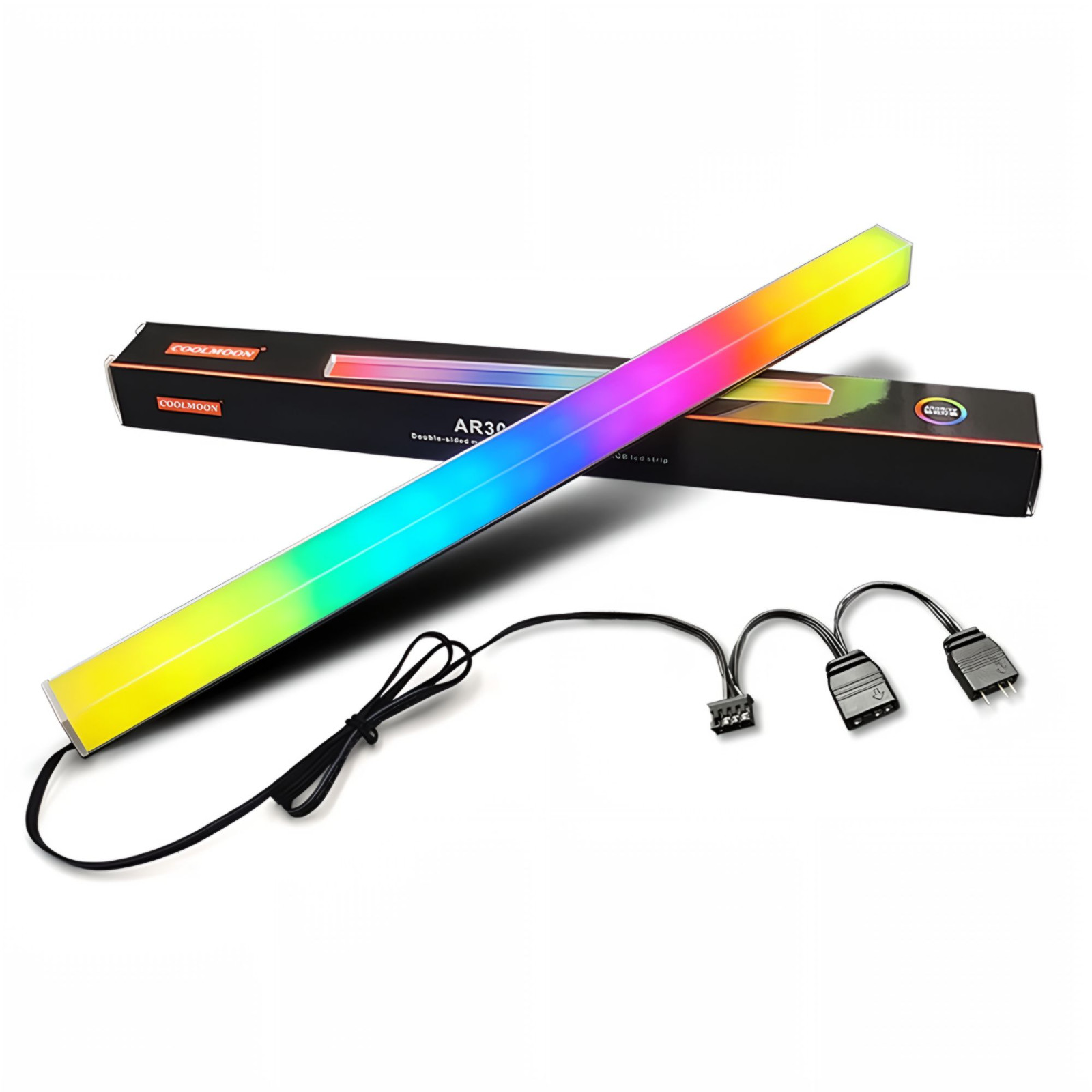 Coolmoon 5V/3Pin Small 4Pin AR30 RGB LED Strip Double-sided Magnetic