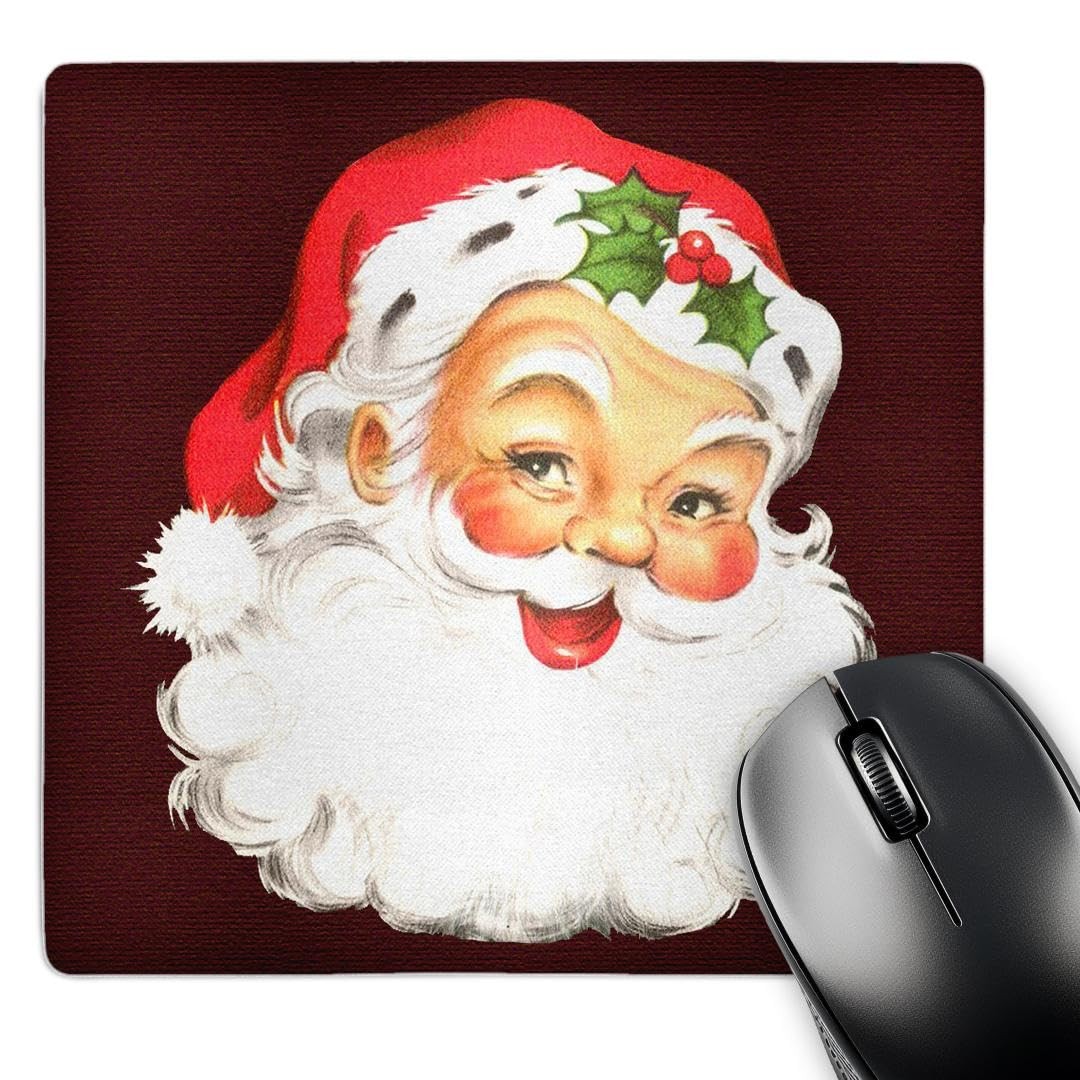 3dRose LLC 8 X 8 X 0.25 Inches Mouse Pad Large Happy Santa 8L x 8W inches 