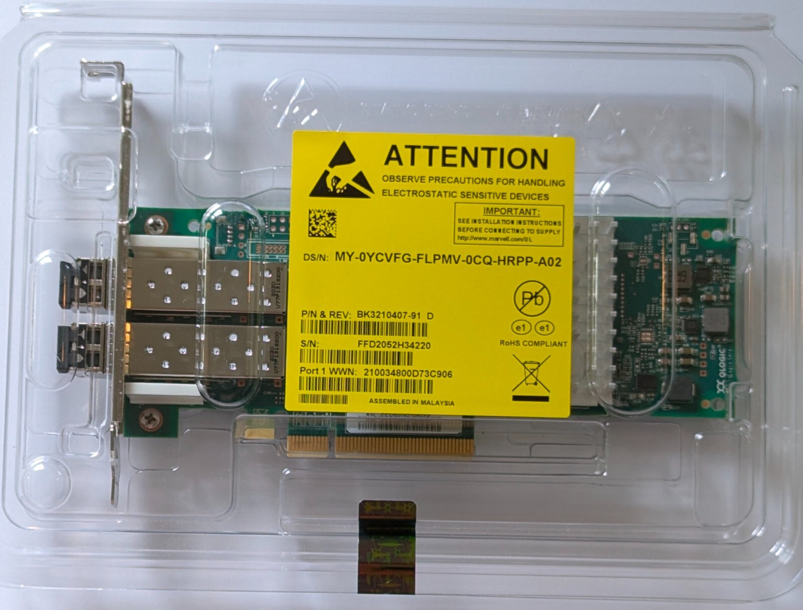 QLE2692-DEL QLOGIC/DELL dual port 16 Gbit PCIe 3.0 Host Bus Adapters
