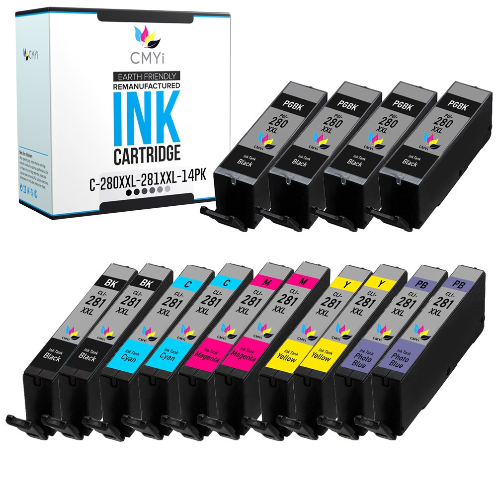 14PK Ink Cartridges for Canon PGI-280 CLI-281 XXL Fits PIXMA TR7520 TR8620