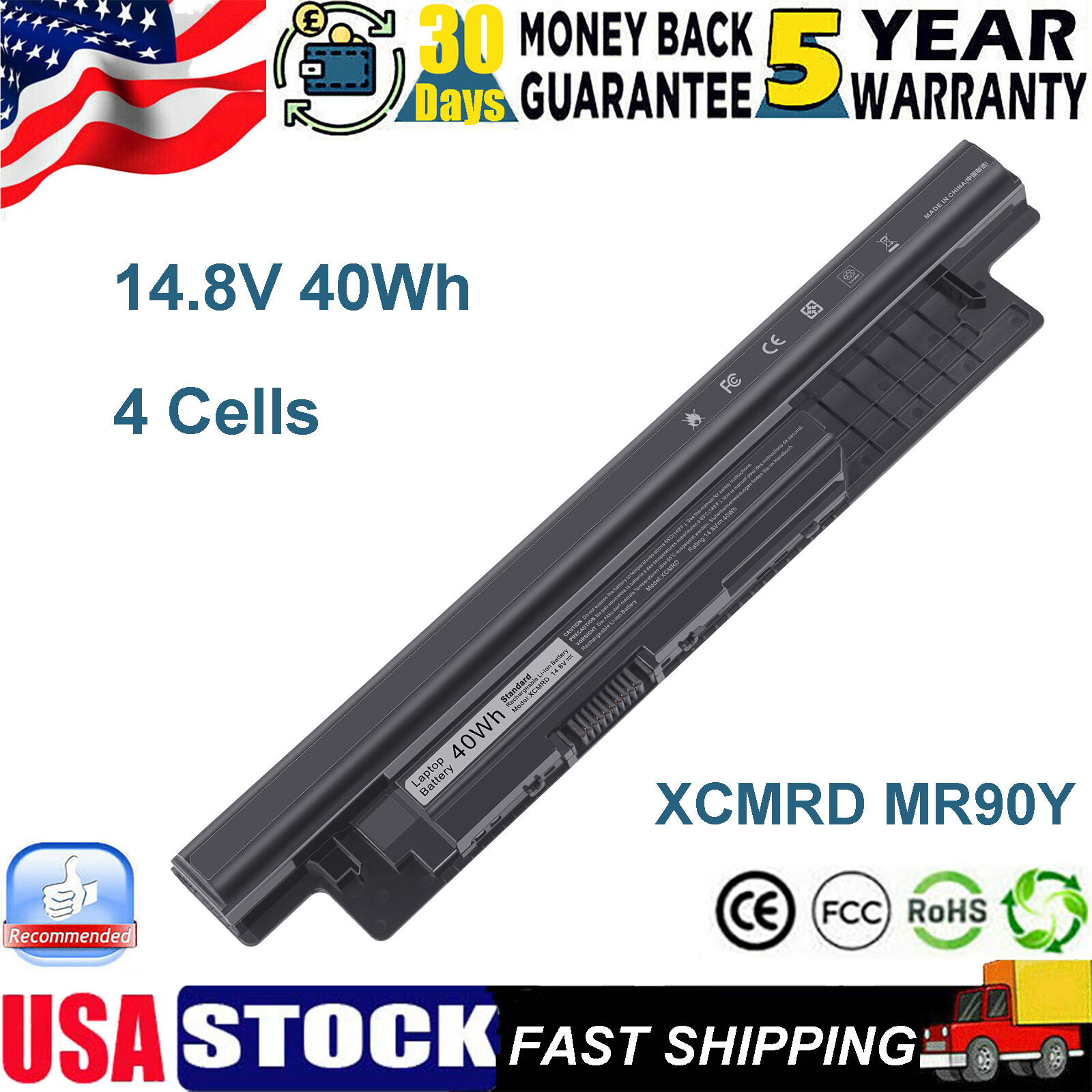 XCMRD Battery For Dell Inspiron 15 3000 Series 3531 3537 3541 3542 3543 40Wh New