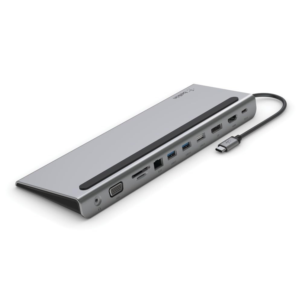 Belkin USB C Hub, 11-in-1 Multi-Port Laptop Dock with 4K HDMI, DP, VGA, USB C Do