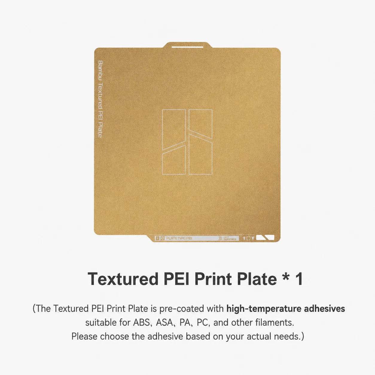 Bambu Lab Original Textured PEI Print Plate for X2D/P2S/A1 3D Printer Accessorie