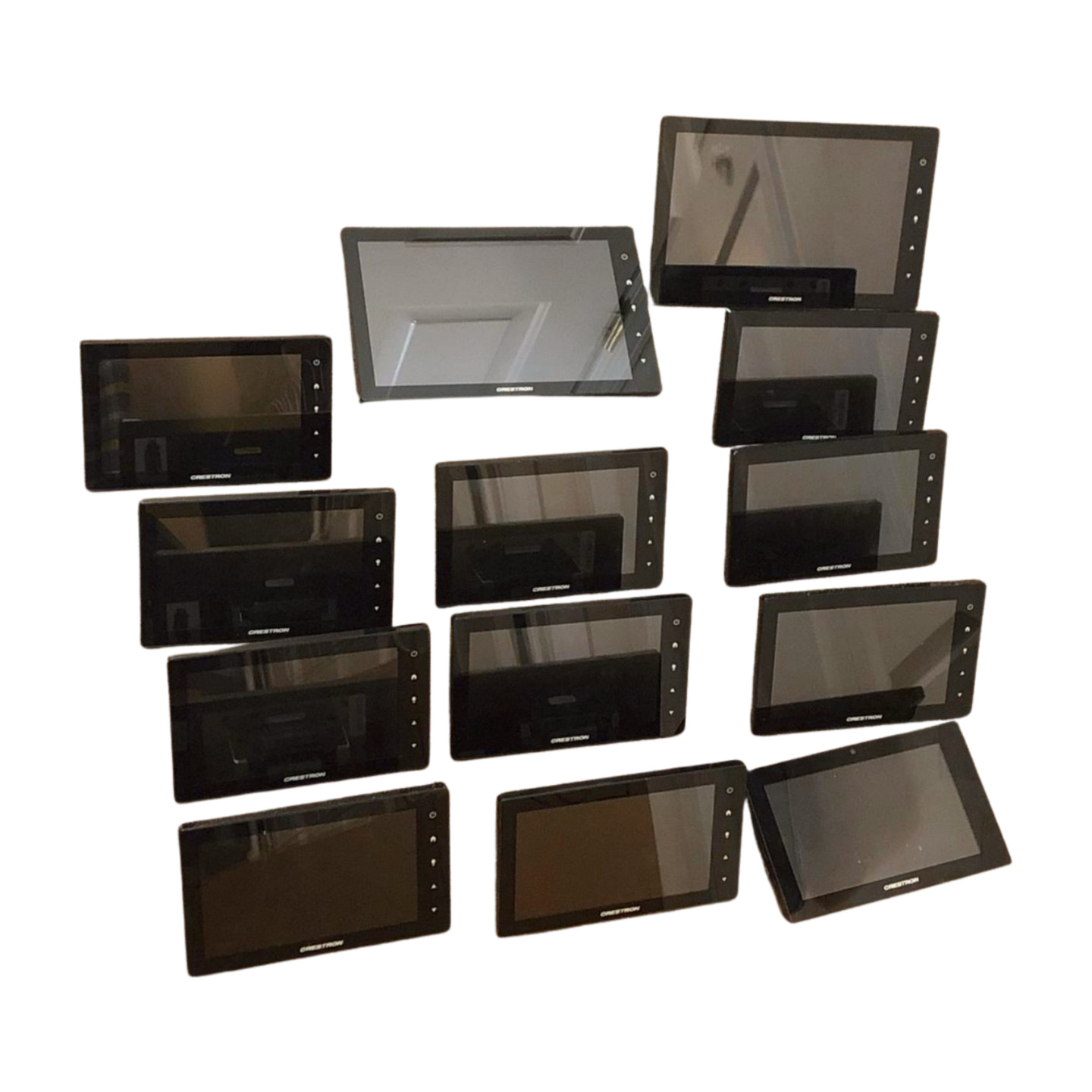 Lot of 12 Used Crestron Touch Panels – TSW-1052-B-S, TSW-752-B-S, TSW-750-B-S
