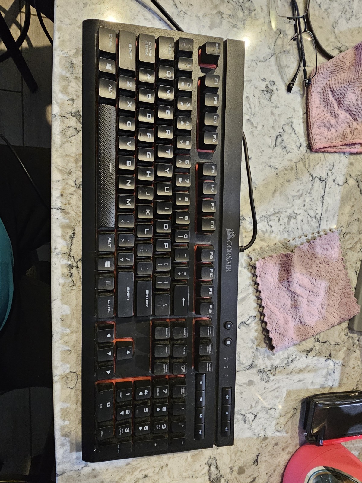 Corsair K68 RGB Mechanical Gaming Wired Keyboard Cherry MX Red Switch