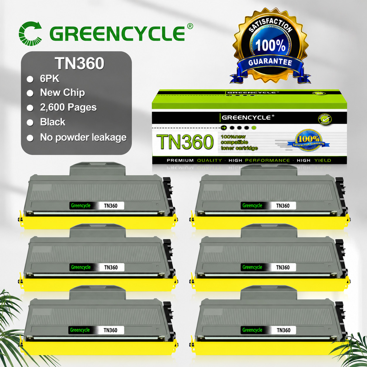 6PK TN360 TN330 Toner Cartridge fits Brother DCP-7030 MFC-7440N MFC-7840W L-2150