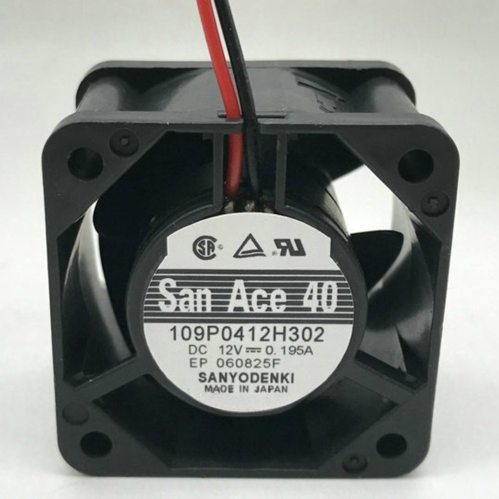 2pcs Sanyo 109P0412H302 DC 12V 0.195A 40*40*28MM 4CM Cooling Fan 2Pin San Ace 40