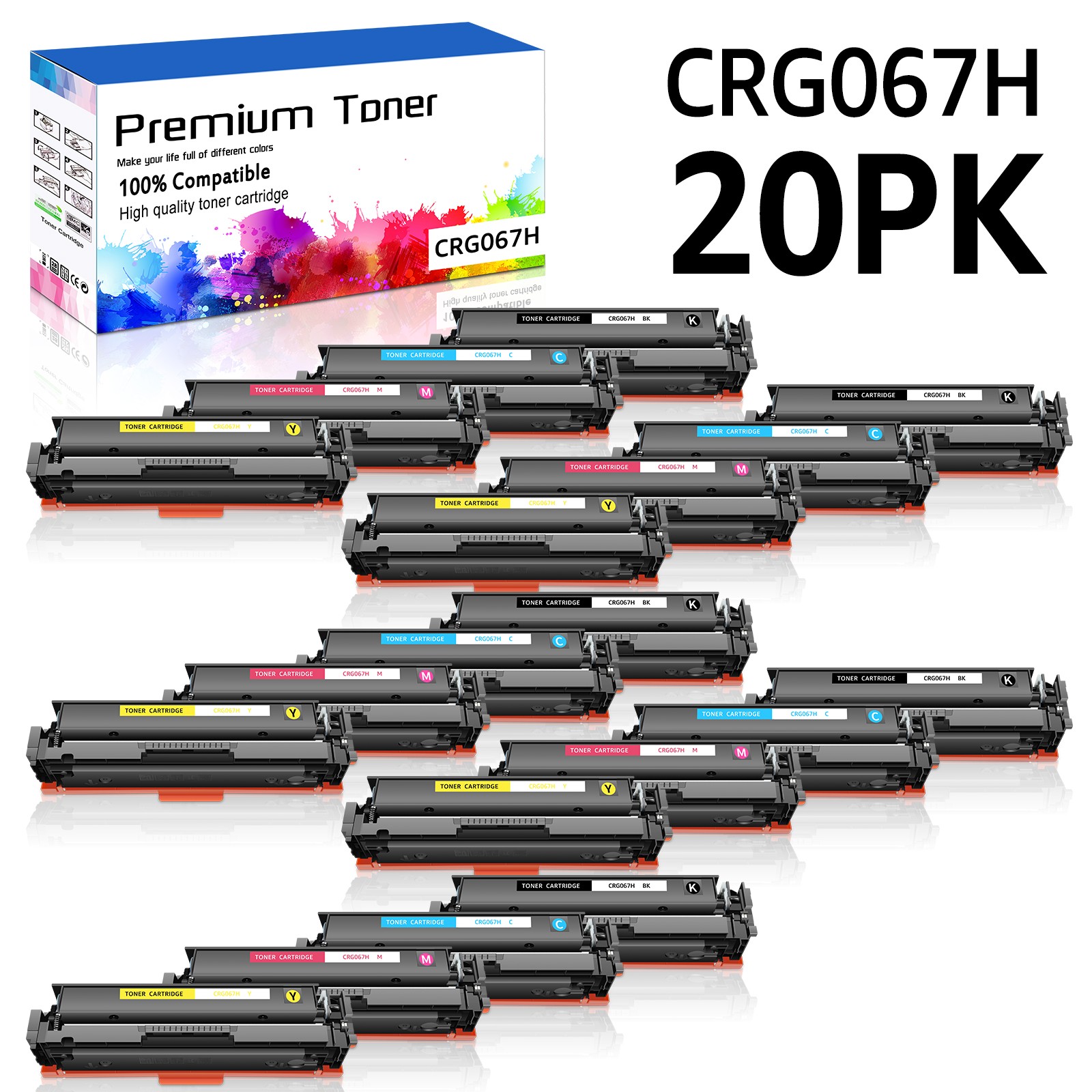 CRG067H Toner for Canon LBP632Cdw LBP633Cdw MF656Cdw MF653Cdw MF654Cdw - 20Pack