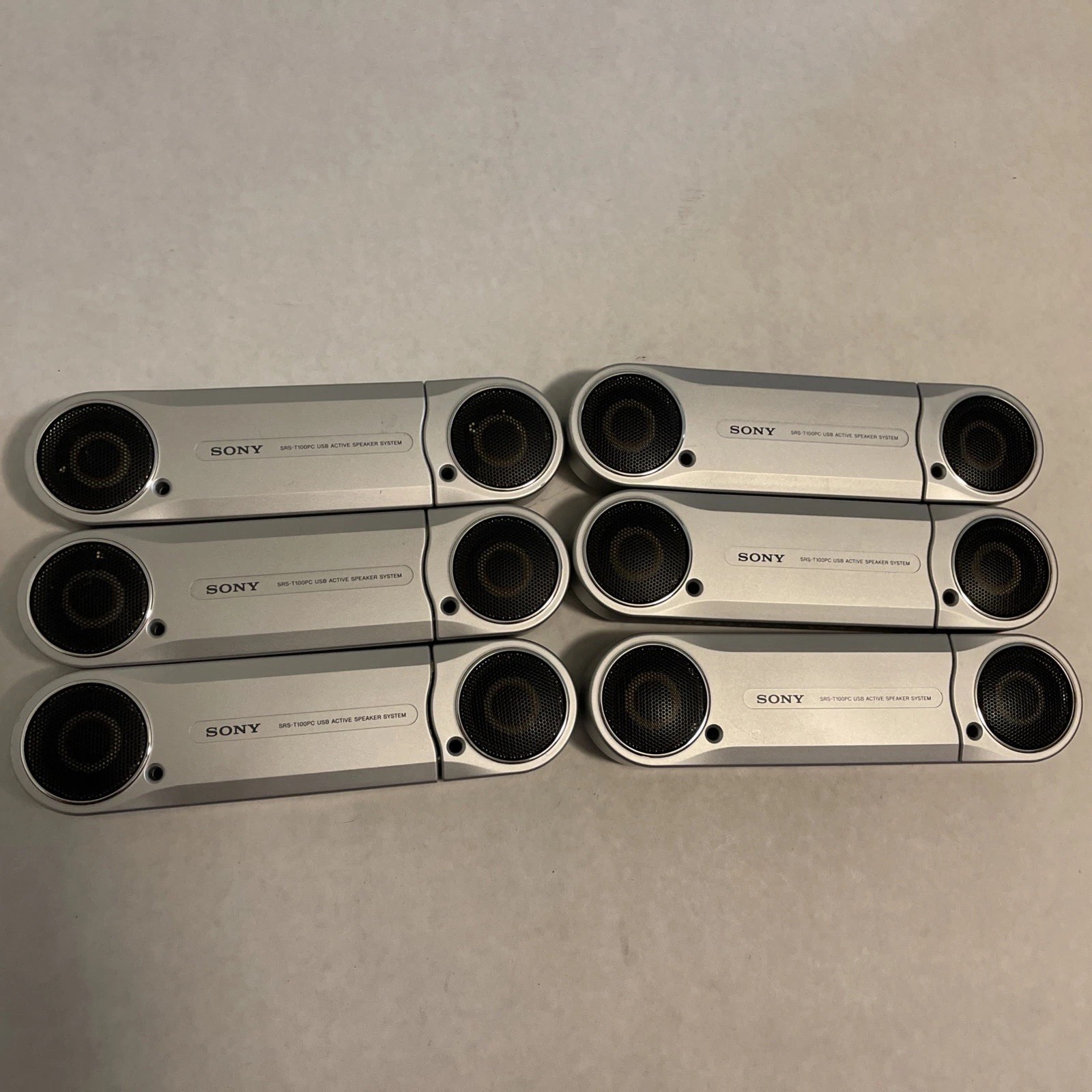 Lot Of 6 Sony SRS-T100PC Travel Speakers with USB-Supplied Power and Signal