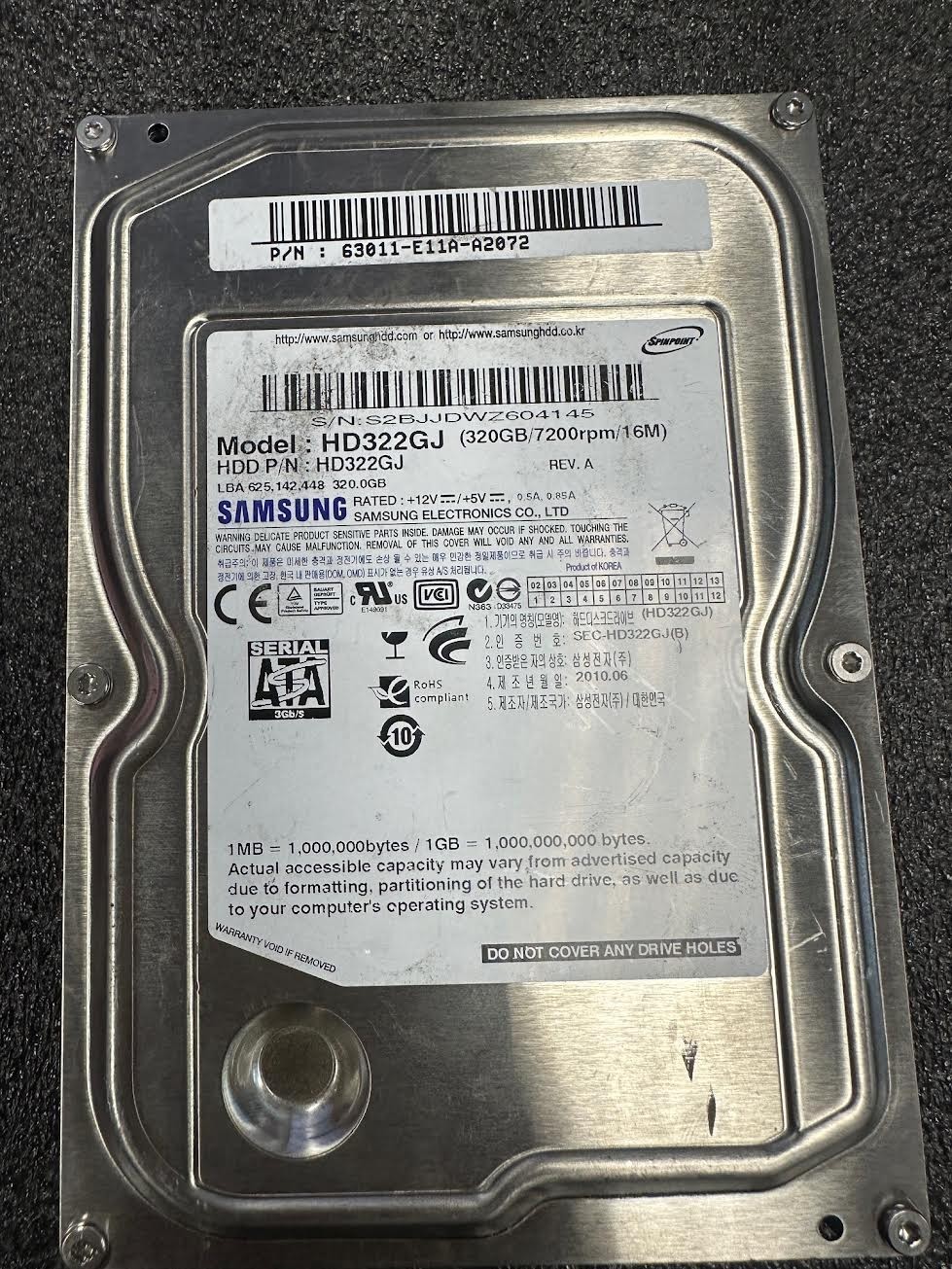 Samsung HD322GJ 320GB SATA Desktop 3.5"  Internal Hard Drive (USED)