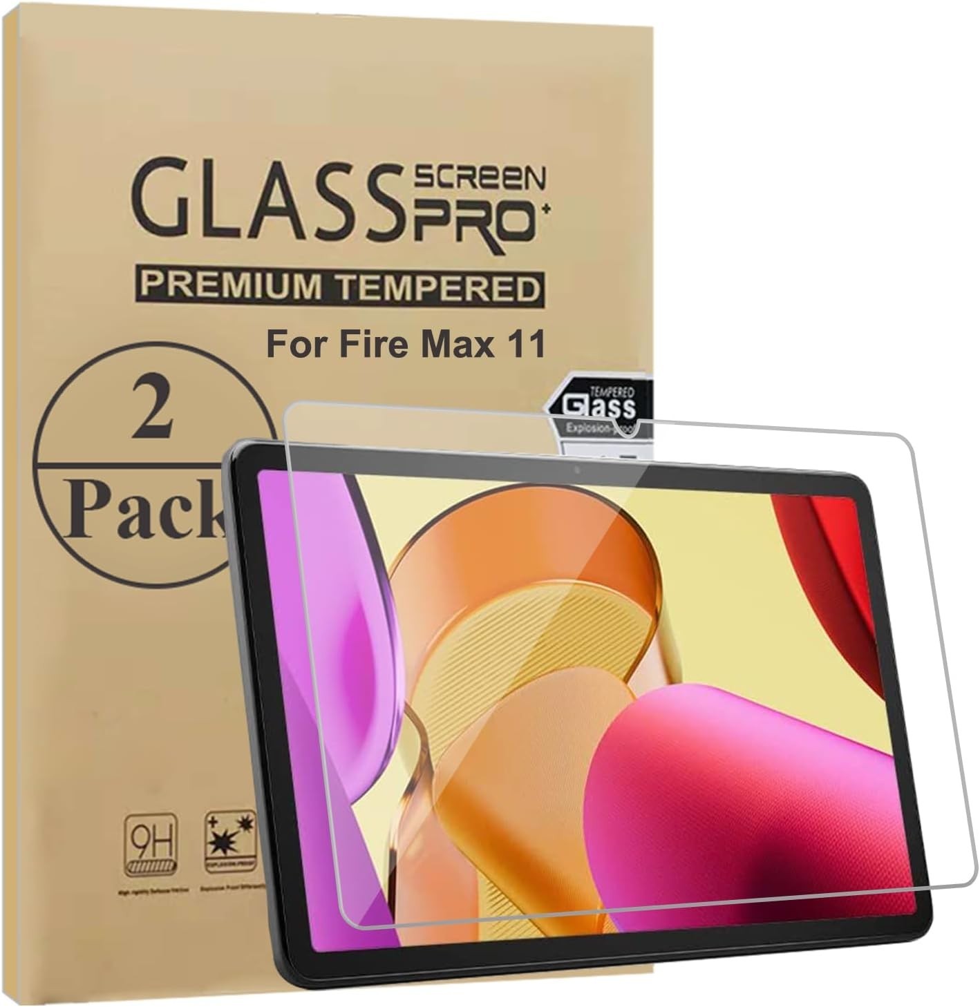 2 Pack Screen Protector for TWY11 Fire Max 2023 11" Tablet, Tempered Glass Film