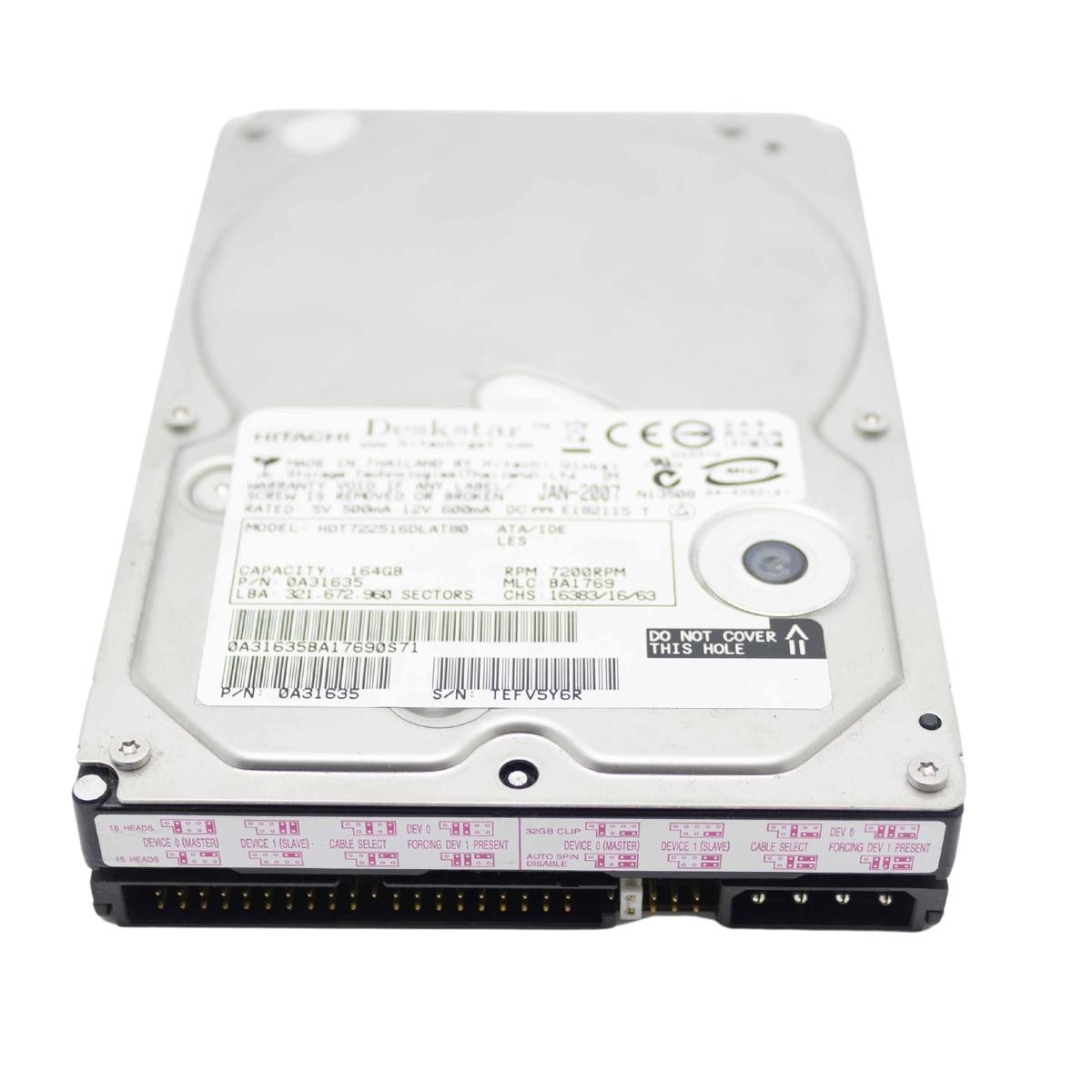 Hitachi HDD Hard Disk IDE PATA 3.5" 164GB EIDE Desktop Computer ATA Drive