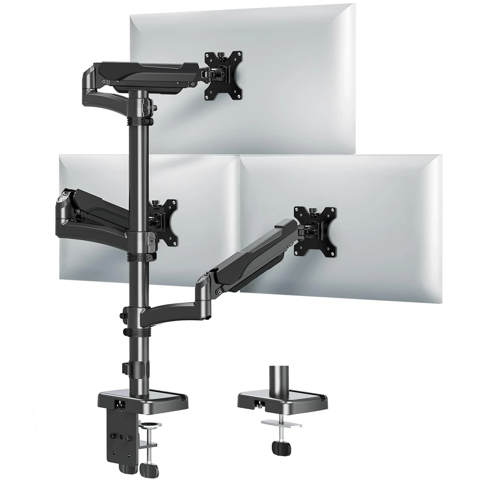 MOUNTUP Triple Monitor Mount Fits Max 32 Inch Screen, Holds 4.4-17.6lbs