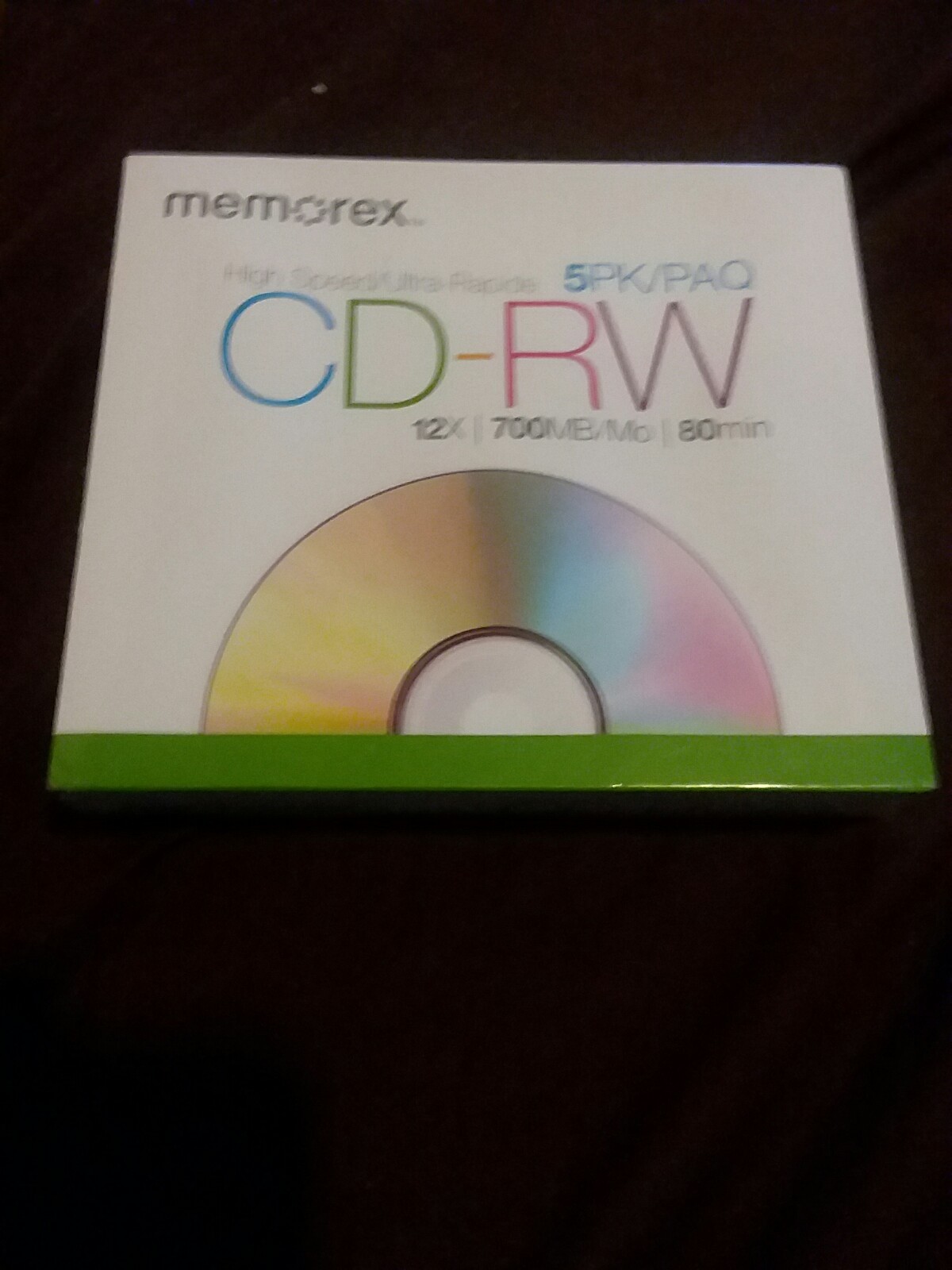 NWOT Five (5) Pack of Memorex 12x CD-RW Media
