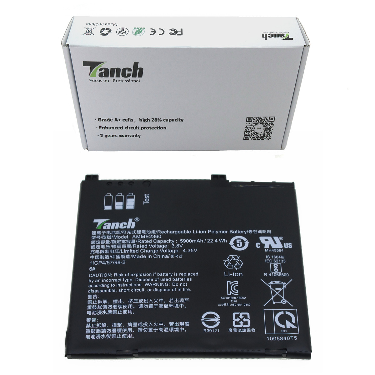 Original Battery AMME2360 13J324002978 for Zebra ET50PE-G15E-00US ET50NE EM7355