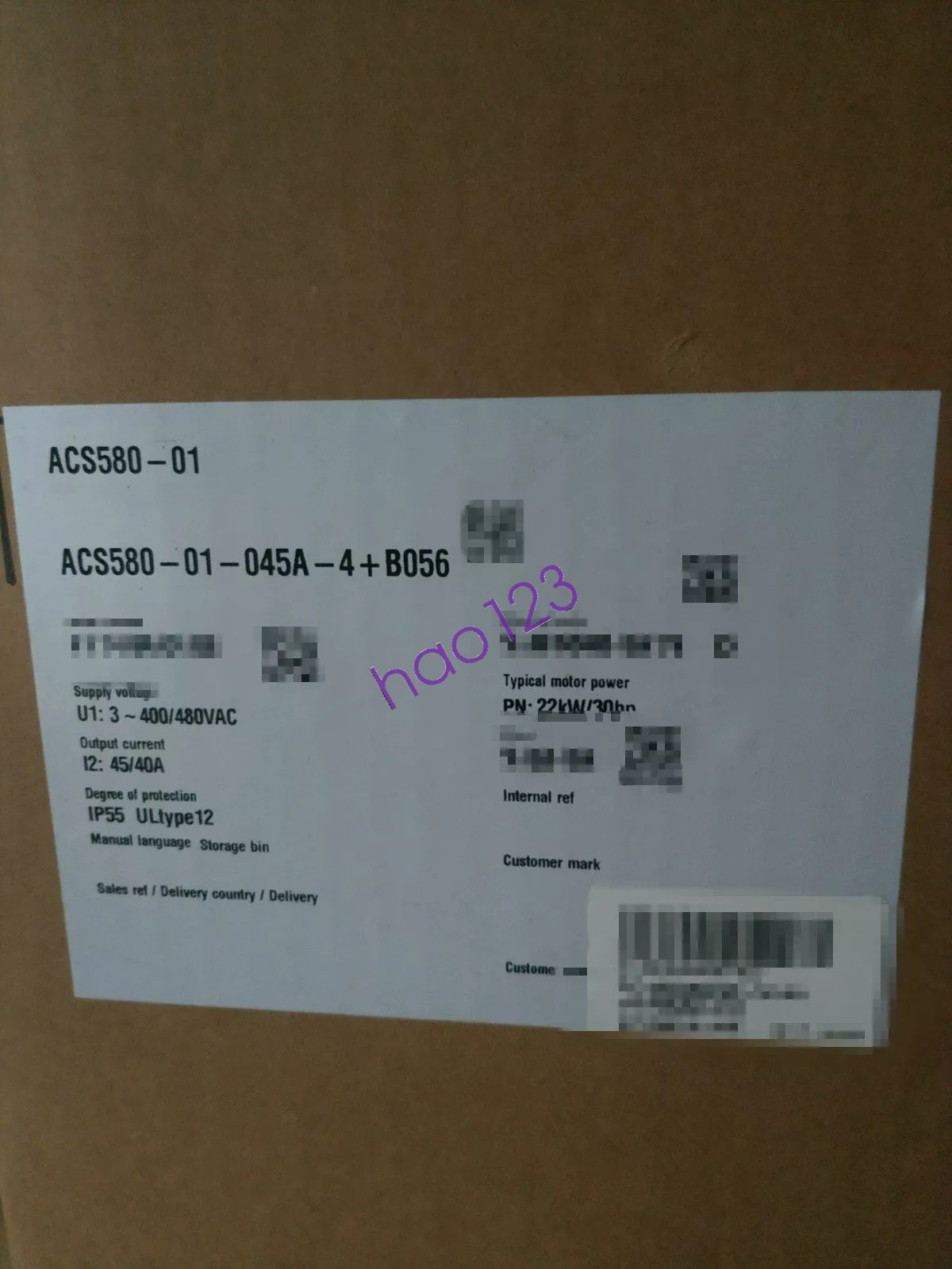 1pc for new ACS580-01-045A-4+B056 DHL/FedEx