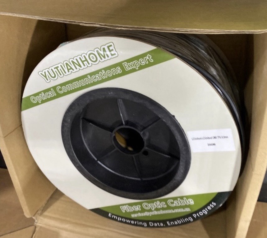 656ft/200m OD-5mm Industrial TPU OM3 Fiber LC to LC Outdoor Armored Fiber Patch