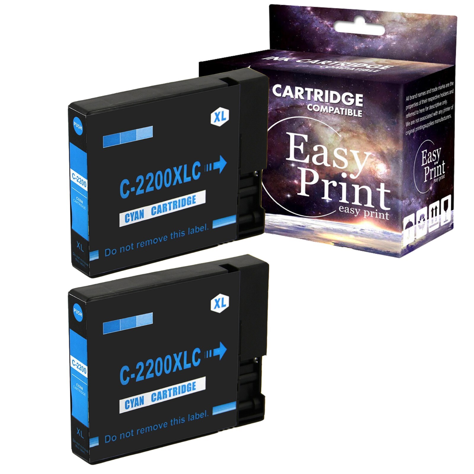 2PK PGI2200XL Cyan Ink Cartridge for Canon Maxify MB5420 iB4020 iB4120 Printer
