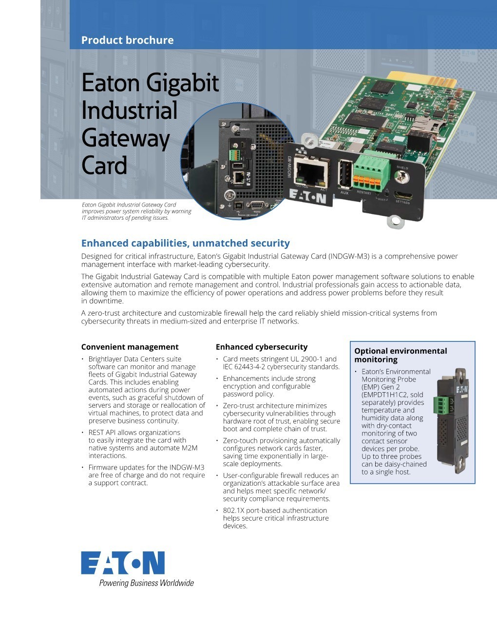 Eaton Gigabit Industrial Gateway Card - INDGW-M3