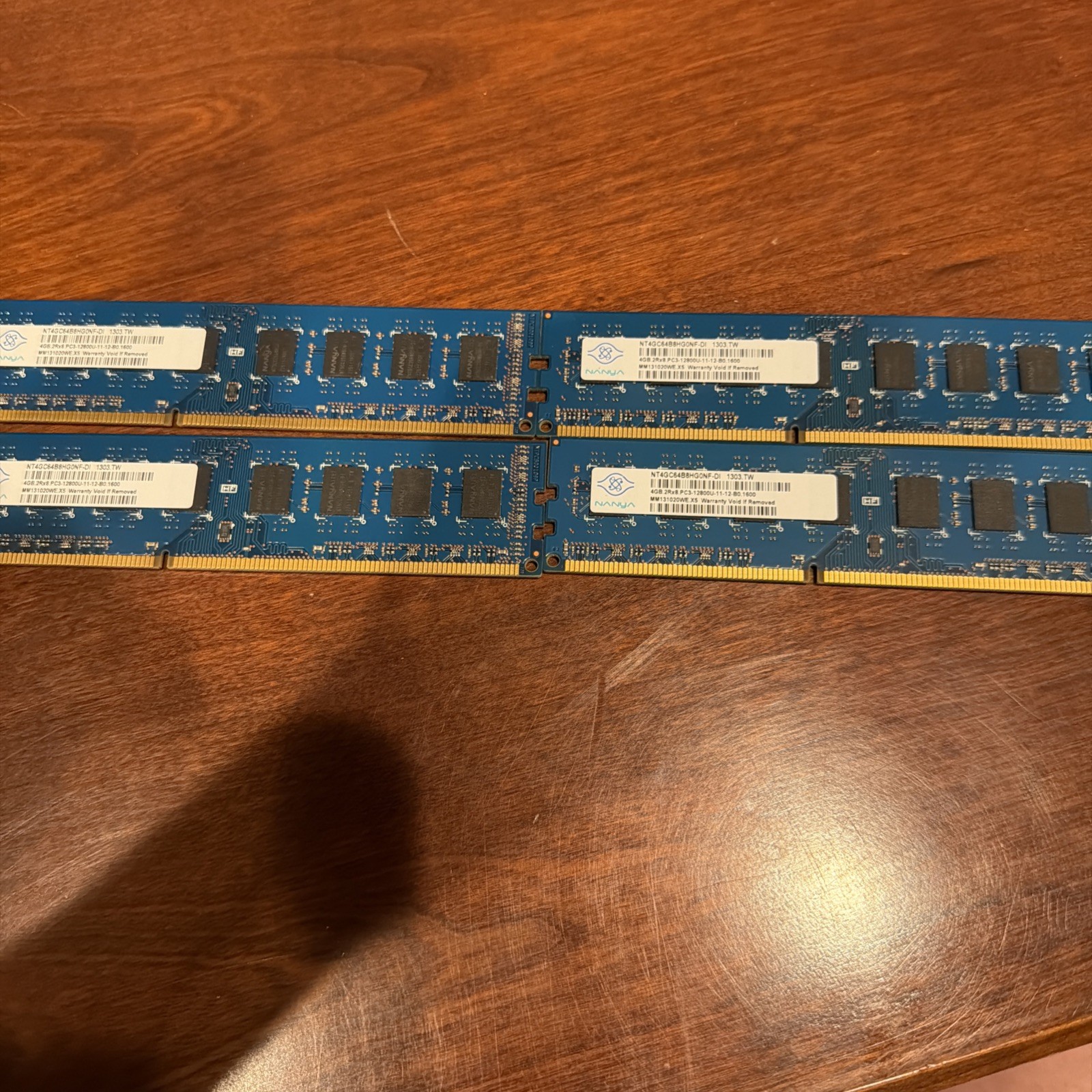 Nanya 4GB 2Rx8 PC3-12800U-11-12-B0 Desktop Memory